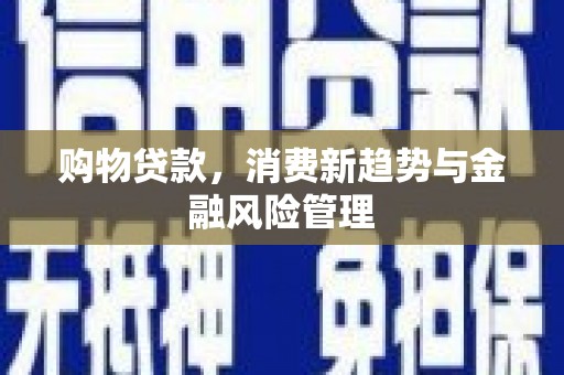 颍州购物贷款，消费新趋势与金融风险管理