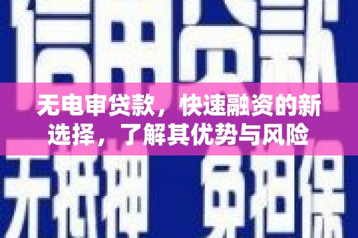 颍州无电审贷款，快速融资的新选择，了解其优势与风险