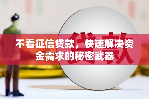 颍州不看征信贷款，快速解决资金需求的秘密武器