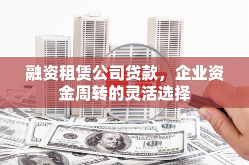颍州融资租赁公司贷款，企业资金周转的灵活选择