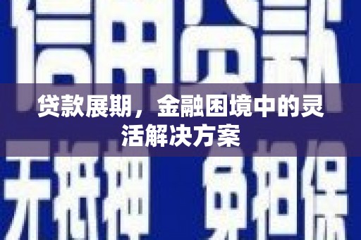 颍州贷款展期，金融困境中的灵活解决方案
