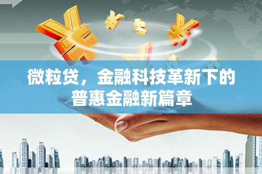 颍州微粒贷，金融科技革新下的普惠金融新篇章