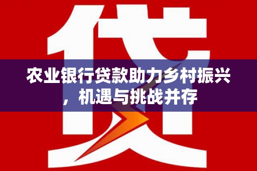 颍州农业银行贷款助力乡村振兴，机遇与挑战并存