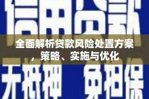 颍州全面解析贷款风险处置方案，策略、实施与优化
