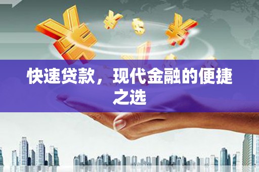 颍州快速贷款，现代金融的便捷之选