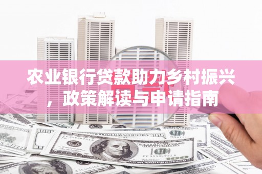颍州农业银行贷款助力乡村振兴，政策解读与申请指南