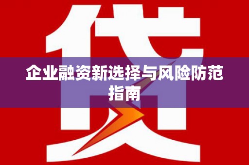 颍州企业融资新选择与风险防范指南