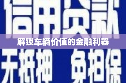 颍州解锁车辆价值的金融利器