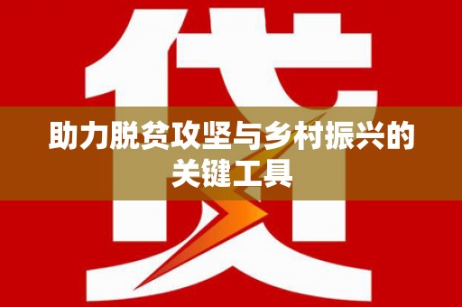颍州助力脱贫攻坚与乡村振兴的关键工具
