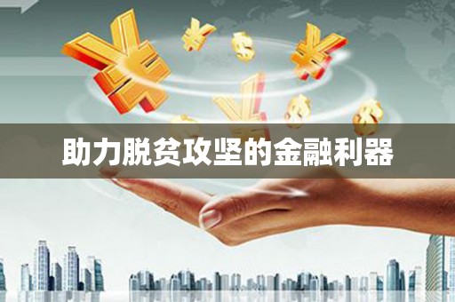 颍州助力脱贫攻坚的金融利器