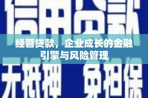 颍州经营贷款，企业成长的金融引擎与风险管理