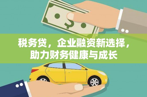 颍州税务贷，企业融资新选择，助力财务健康与成长